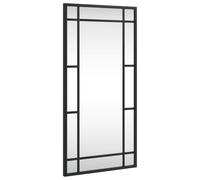 vidaXL Wall-Mounted Rectangle Mirror - Iron Frame Wall Decor - Versatile Display - Clear Glass - Black - Perfect for Bedroom, Living Room, Hallway, or Bathroom