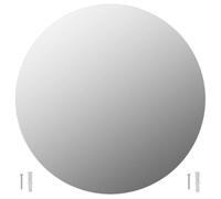vidaXL Wall-mounted Round Glass Wall Mirror - Modern Style Decorative Mirror for Living Room, Bedroom, Bathroom - Silver
