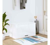 vidaXL Wall-mounted Shoe Cabinet High Gloss White 70x35x38cm Wood UK HOT