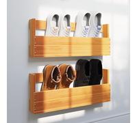 vidaXL Wall-mounted Shoe Racks Shoe Shelf 2 pcs Wax Brown Solid Wood Pine