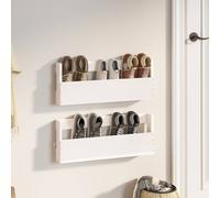 2 Pcs Wall-Mounted Shoe Racks Shoe Storage Shoe Shelf Solid Wood Pine vidaXL