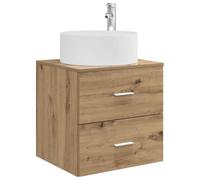 vidaXL Wall-Mounted Sink Vanity Artisan Oak 49.5 x 44.5 x 65.5 cm, Modern Bathroom Vanity, Wall-Mounted Sink Cabinet, Space-Saving Storage, Contemporary Furniture for Stylish Indoor Spaces
