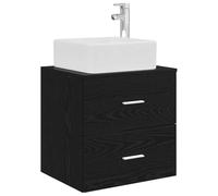 vidaXL Wall-Mounted Sink Vanity Black Oak 49.5 x 41 x 63 cm, Bathroom Storage, Modern Wall-Mounted Vanity Unit, Stylish Sink Furniture, Efficient Organization, Compact Washbasin Solution