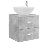vidaXL Wall-Mounted Sink Vanity Concrete Grey 49.5 x 44.5 x 66.5 cm, Modern Bathroom Storage, Engineered Wood Vanity, Space Optimizing Sink Solution, Chic Wall-Mounted Fixture for Organization