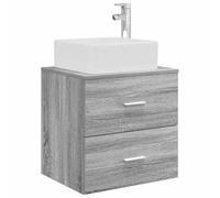 vidaXL Wall-Mounted Sink Vanity Grey Sonoma 53 x 34.5 x 63 cm, Bathroom Storage, Modern Vanity with Basin, Wall-Mounted Cabinet, Functional Shelving, Organized Space-Saving Furniture