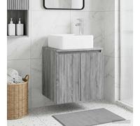 vidaXL Wall-Mounted Sink Vanity Grey Sonoma 53 x 35 x 63 cm