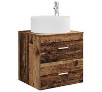vidaXL Wall-Mounted Sink Vanity Old Wood 49.5 x 44.5 x 65.5 cm, Modern Bathroom Vanity, Wall-Mounted Sink Cabinet, Space-Saving Storage, Contemporary Furniture for Stylish Indoor Spaces