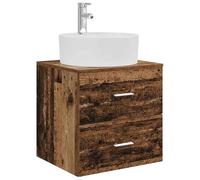 vidaXL Wall-Mounted Sink Vanity Old Wood 49.5 x 44.5 x 65 cm, Modern Bathroom Vanity, Compact Sink Unit, Wall-Mounted Storage, Space-Saving Cabinet, Engineered Wood Design, Functional Use