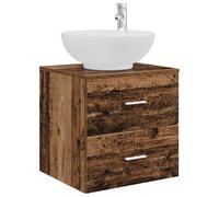 vidaXL Wall-Mounted Sink Vanity Old Wood 49.5 x 44.5 x 66.5 cm, Modern Bathroom Storage, Engineered Wood Vanity, Space Optimizing Sink Solution, Chic Wall-Mounted Fixture for Organization