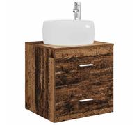 vidaXL Wall-Mounted Sink Vanity Old Wood 49.5 x 44.5 x 66 cm, Bathroom, Modern Vanity Cabinet, Wall Sink, Space Saver, Indoor Furniture, Compact Vanities, Stylish Washstand Solutions