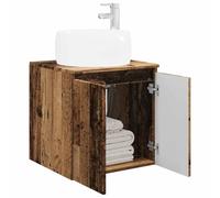 vidaXL Wall-Mounted Sink Vanity Old Wood 49.5 x 44.5 x 66 cm, Modern Bathroom Vanity, Wall-Mounted Storage, Engineered Wood Cabinet, Functional Sink Unit, Minimalist Bath Design, Compact Style