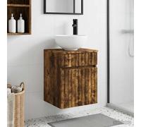 vidaXL Wall-mounted Sink Vanity Smoked Oak 39 x 35 x 63 cm