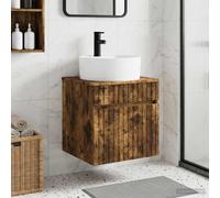 vidaXL Wall-mounted Sink Vanity Smoked Oak 49 x 44.5 x 65 cm