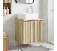vidaXL Wall-Mounted Sink Vanity Sonoma Oak 49.5 x 41 x 63 cm