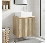 vidaXL Wall-Mounted Sink Vanity Sonoma Oak 53 x 35 x 63 cm