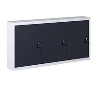vidaXL Wall Mounted Tool Cabinet Industrial Style Height Adjustable Shelves Garage Storage Chest Organiser Metal Grey and Black