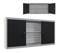 Vidaxl Wall Mounted Tool Cabinet Industrial Style Metal Grey And Black Tool Cabinets