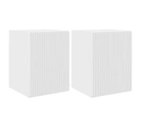 vidaXL Wall Mounted TV Cabinet, 2 Pieces, Glossy White, 30 x 31 x 40 cm, Modern Living Room Furniture, Chic Media Centre, Minimalist Wall Cabinet, Space Saving Wooden TV Stand