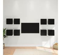 vidaXL Wall Mounted TV Cabinet 8 pcs Black Oak 30.5 x 30 x 30 cm
