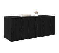 vidaXL Wall Mounted TV Cabinet Black Oak 100 x 34.5 x 40 cm, Rustic Wall Cabinet, Durable Entertainment Furniture, Rectangular Storage Unit, Living Room Organizer, Media Solution