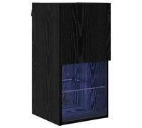 vidaXL Wall-mounted TV Cabinet Black Oak 30.5 x 30 x 60 cm, Stylish Living Room, Rectangular Tv Cabinet Set, Modern Storage Solution, Wall-Mounted Unit, Space-Saving Design, Multicolor LED