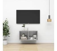 vidaXL Wall-mounted TV Cabinet Concrete Grey Engineered Wood Plasma Cabinet