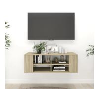 vidaXL Wall-Mounted TV Cabinet Sonoma Oak Chipboard Furniture Living Room
