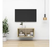 vidaXL Wall-mounted TV Cabinet Sonoma Oak Engineered Wood Unit Plasma Cabinet