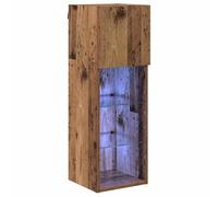 vidaXL Wall-mounted TV Cabinet Wall-mounted Old Wood 30.5 x 30 x 90 cm, Stylish Living Room, Rectangular Tv Cabinet Set, Modern Storage Solution, Wall-Mounted Unit, Space-Saving Design, Multicolor LED