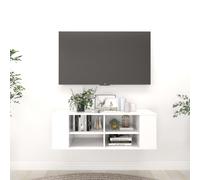vidaXL Wall-Mounted TV Cabinet White Engineered Wood Furniture Living Room