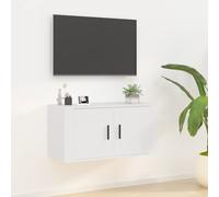 vidaXL 2 Door White Wall Mounted TV Cabinet - Size: 40 x 80 x 34.5cm - Wilko