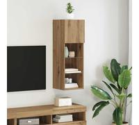 vidaXL Wall-mounted TV Cabinet with LED Artisan Oak 30.5 x 30 x 90 cm