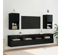 vidaXL Wall-mounted TV Cabinets 2 pcs Black Oak 30.5 x 30 x 60 cm
