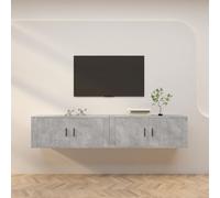 vidaXL Wall-mounted TV Cabinets 2 pcs Concrete Grey 100x34.5x40 cm