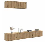 vidaXL Wall Mounted TV Cabinets 3 pcs Artisan Oak 100x30x30 cm Engineered Wood, Brown