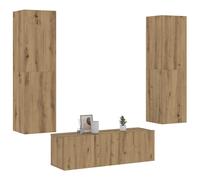 vidaXL Wall Mounted TV cabinets 3 pcs Artisan Oak Engineered Wood tv stand