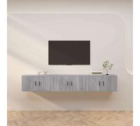 (grey sonoma, 80 x 34.5 x 40 cm/ 3 pcs) vidaXL Wall-mounted TV Cabinets Hanging TV Stand Floating TV Wall Unit 3 pcs