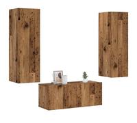 vidaXL Wall Mounted TV cabinets 3 pcs Old Wood Engineered Wood