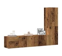 vidaXL Wall Mounted TV cabinets 3 pcs Old Wood Engineered Wood tv stand