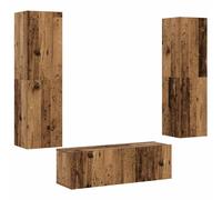 vidaXL Wall Mounted TV cabinets 3 pcs Old Wood Engineered Wood tv stand