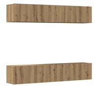 vidaXL Wall Mounted TV cabinets 4 pcs Artisan Oak Engineered Wood tv stand