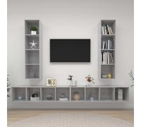 vidaXL Wall-mounted TV Cabinets 4 pcs Concrete Grey Engineered Wood