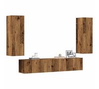 vidaXL Wall Mounted TV cabinets 4 pcs Old Wood Engineered Wood