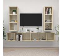 vidaXL Wall-mounted TV Cabinets 4 pcs Sonoma Oak Engineered Wood