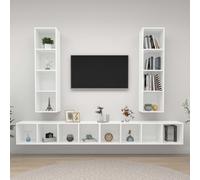 vidaXL Wall-mounted TV Cabinets 4 pcs White Engineered Wood