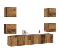 vidaXL Wall Mounted TV cabinets 6 pcs Old Wood Engineered Wood