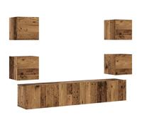 Wall Mounted TV cabinets 6 pcs Old Wood Engineered Wood