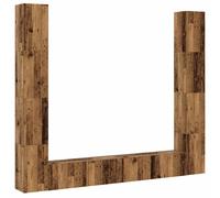 vidaXL Wall Mounted TV cabinets 6 pcs Old Wood Engineered Wood tv stand
