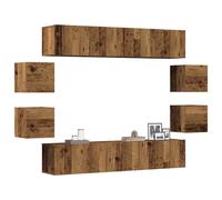 vidaXL Wall Mounted TV cabinets 8 pcs Old Wood Engineered Wood - Brown, Brown