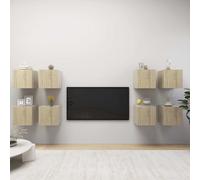 vidaXL Wall Mounted TV Cabinets 8 pcs Sonoma Oak 30.5x30x30 cm